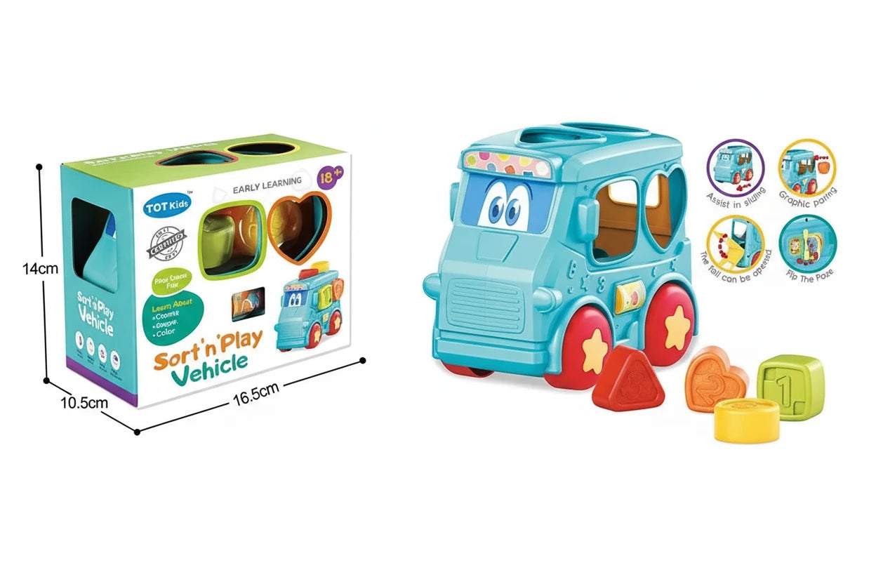 HAP-P-KID Little Learner Sort & Play Vehicle – Shape Sorter Van