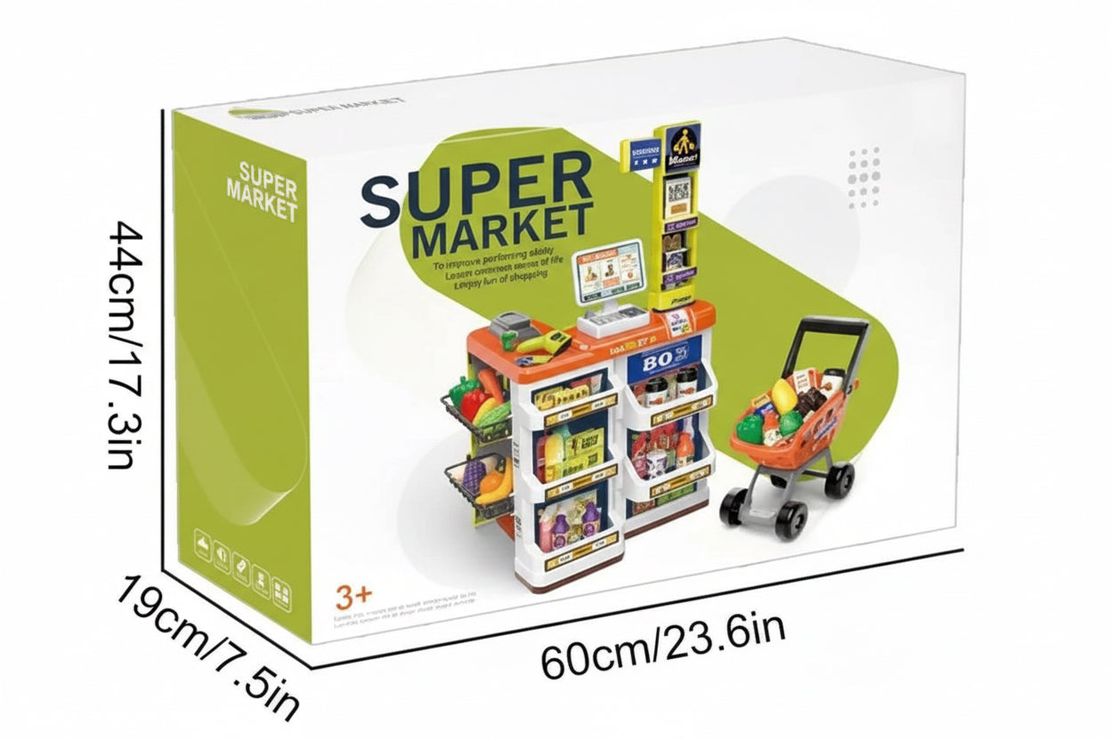 Home Supermarket And Cashier toy 60 pieces( Sounds and Lights)