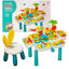 Multi-Functional Building Blocks Activity Table Set – 85-Piece Marble Run & Construction Station
