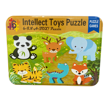 Intellect Toys Puzzle 6 in A Box- Animals