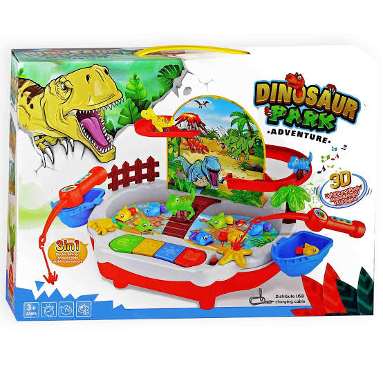 Dinosaur park fishing toy set