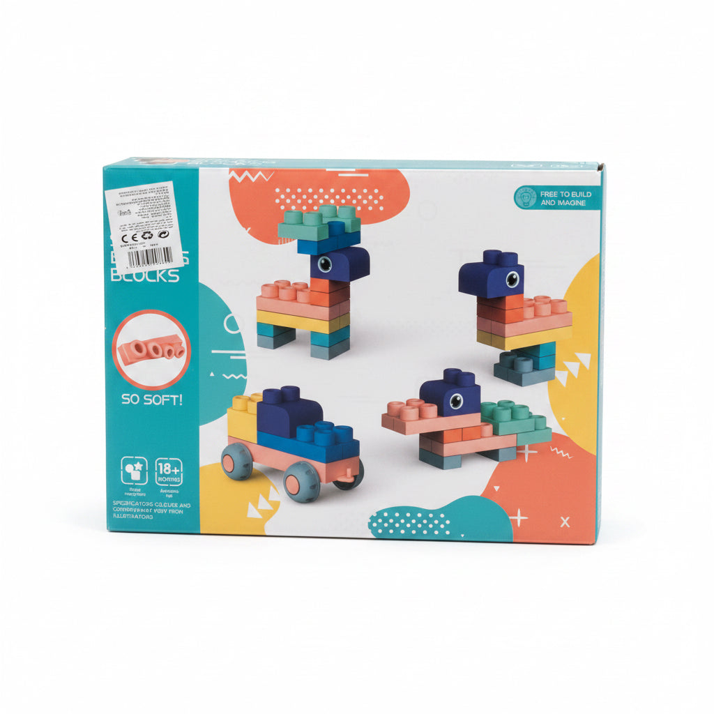 20-Piece Silicone Building Blocks – Safe & Flexible Set