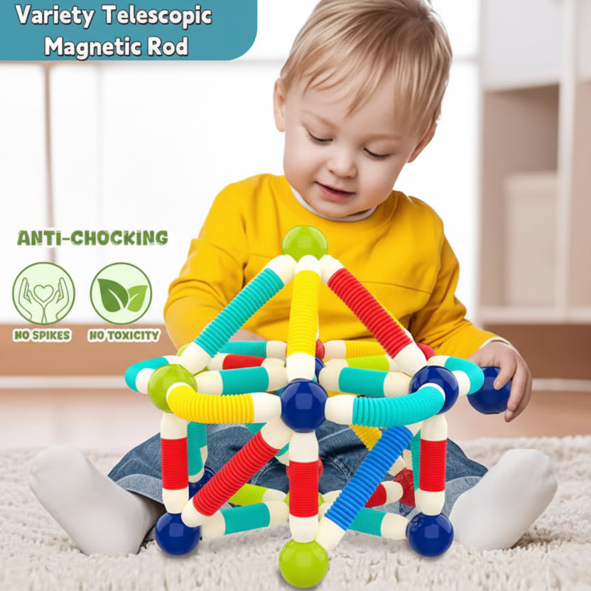 Flexible Magnetic Tube 66-piece Building Set – STEM Creative Construction
