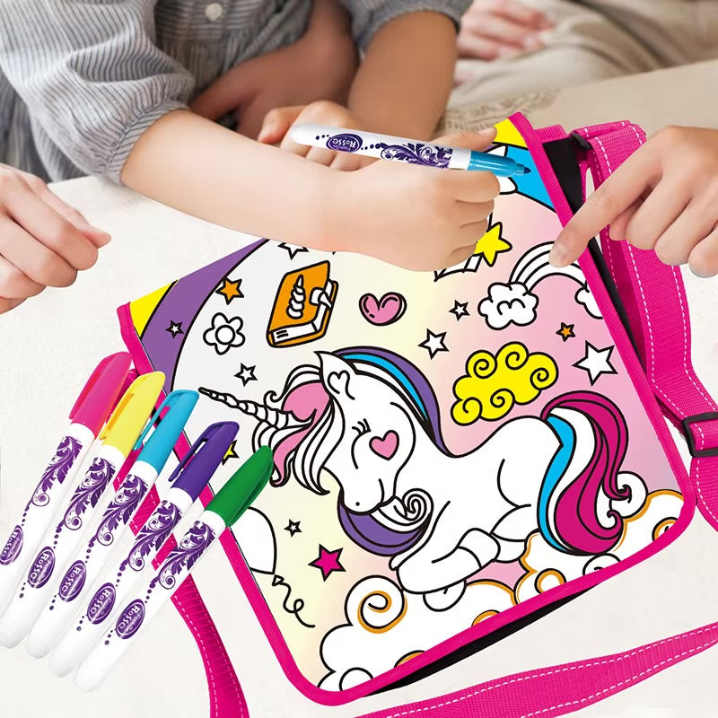 DIY Unicorn Message Bag Coloring Set – Creative Craft Activity for Kids 5+