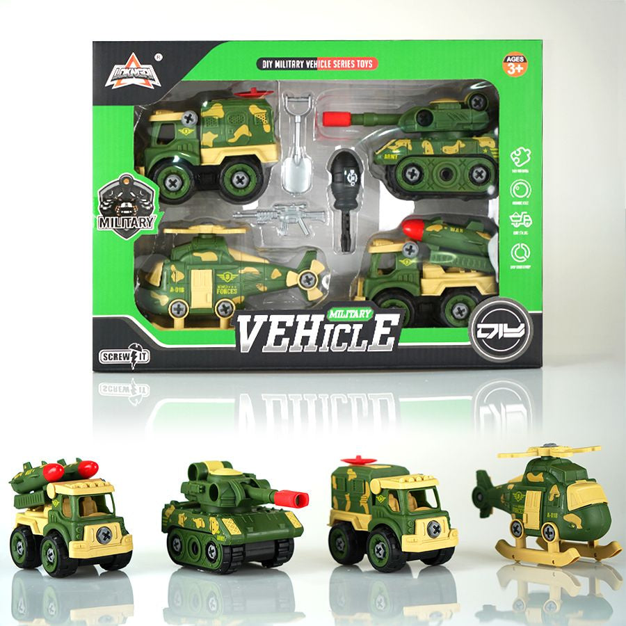 DIY Take-Apart Vehicle Sets – Police & Military Series (Ages 3+)