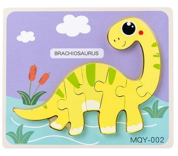 Wooden Dinosaur Puzzle – Colorful Educational Toy for Kids