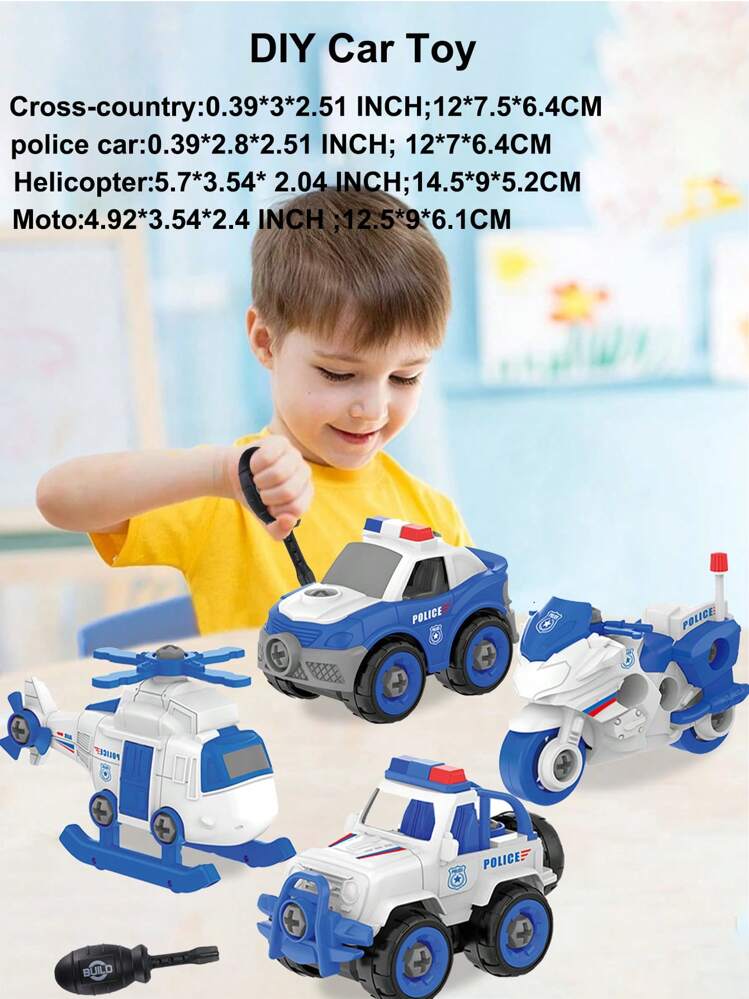 DIY Take-Apart Vehicle Sets – Police & Military Series (Ages 3+)