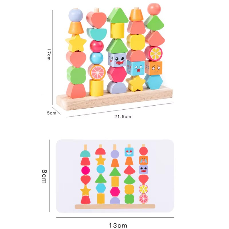 Wooden Five Column Set Bead String