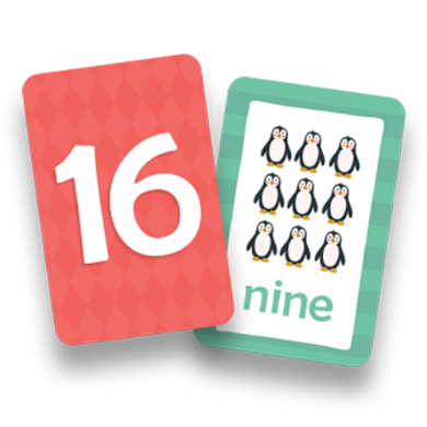 Numbers flash cards - fluffy bear