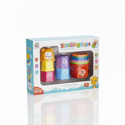 Rainbow Stacking & Nesting Cups – 2-in-1 Educational Play Set