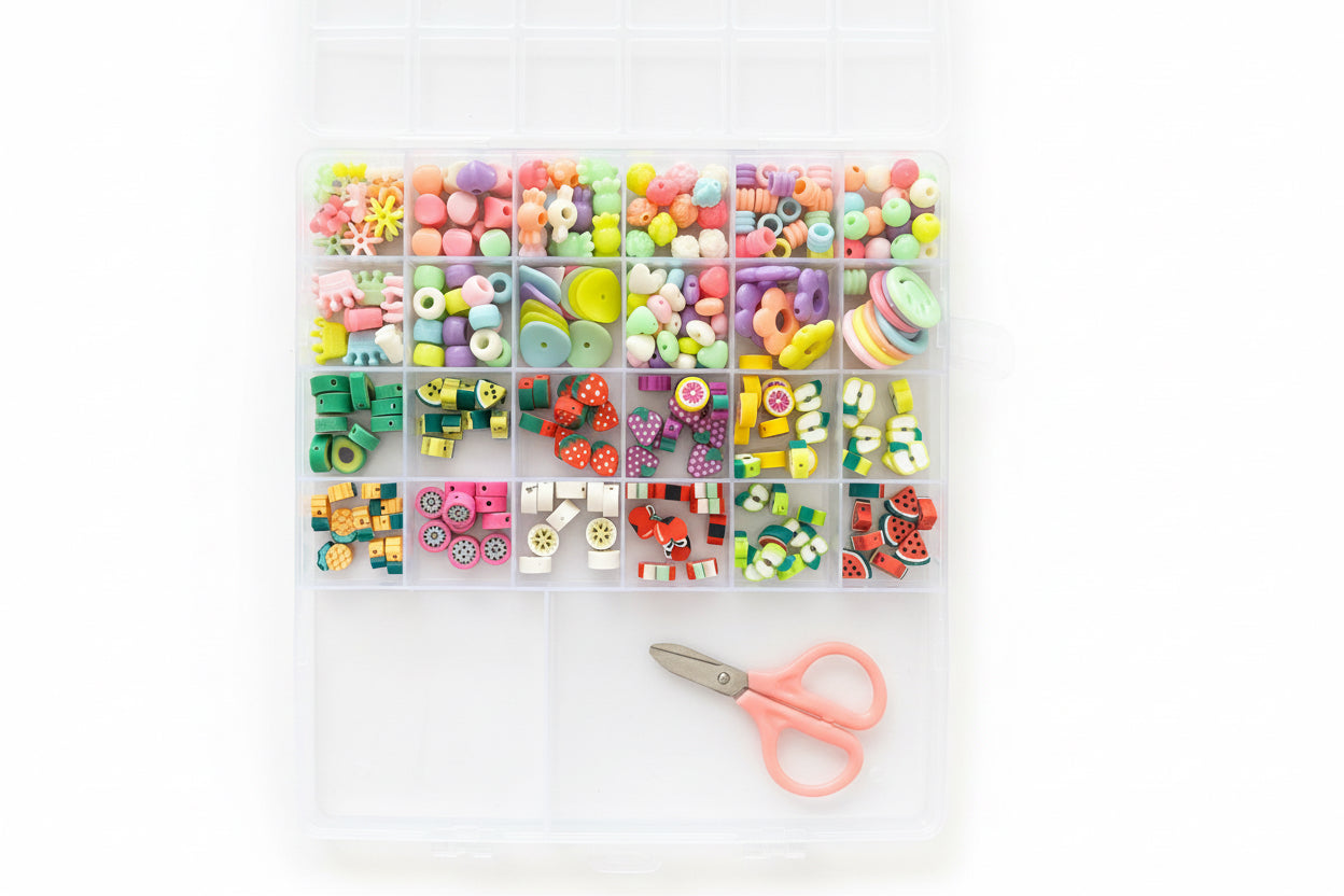 Clay Beads Jewelry Making Kit – 24 Colors DIY Bracelet & Necklace Craft Set No 5
