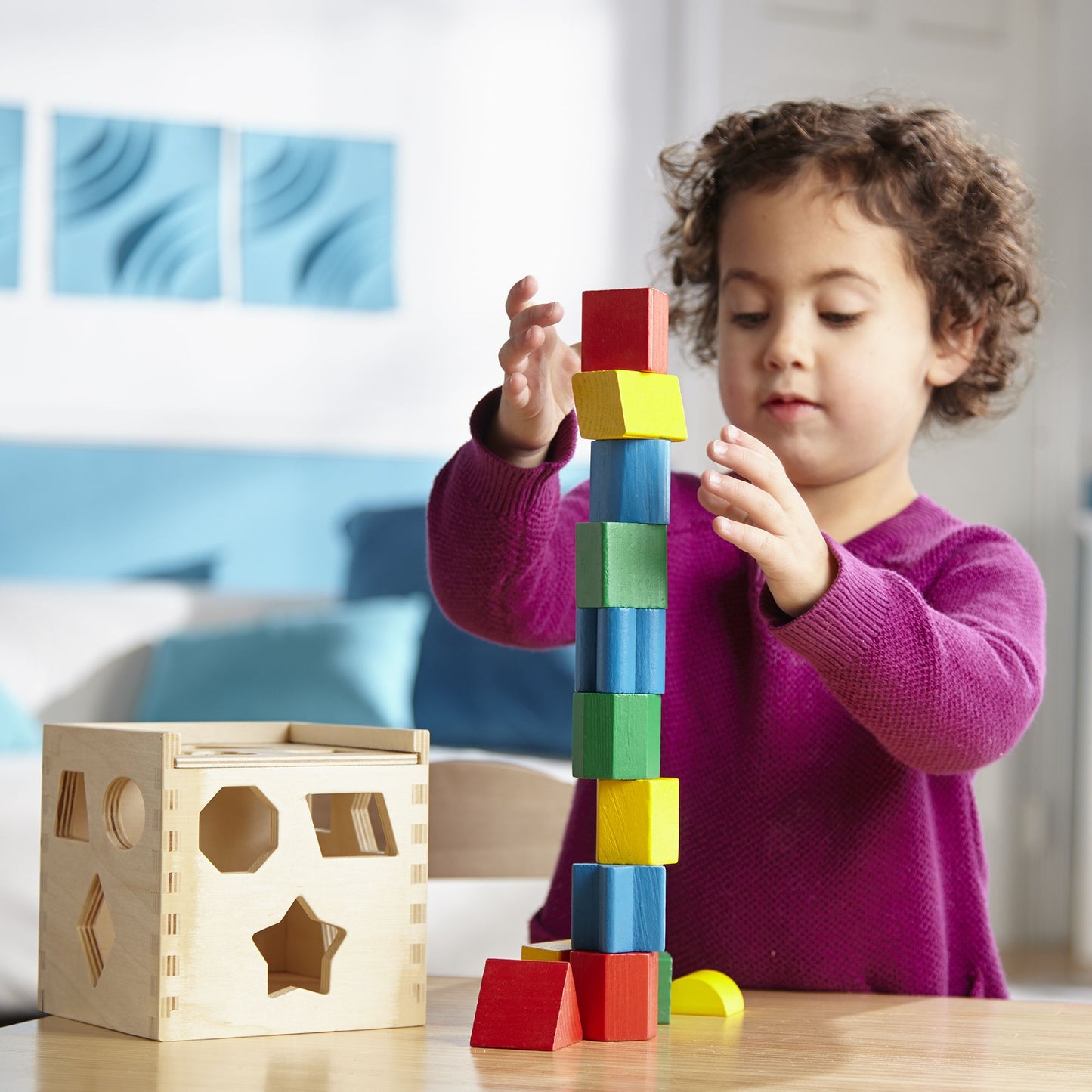 Montessori Wooden Shape Sorter Cube