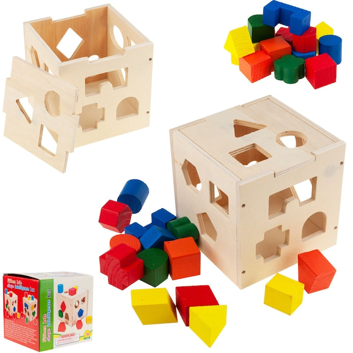 Montessori Wooden Shape Sorter Cube (1-3 years old)