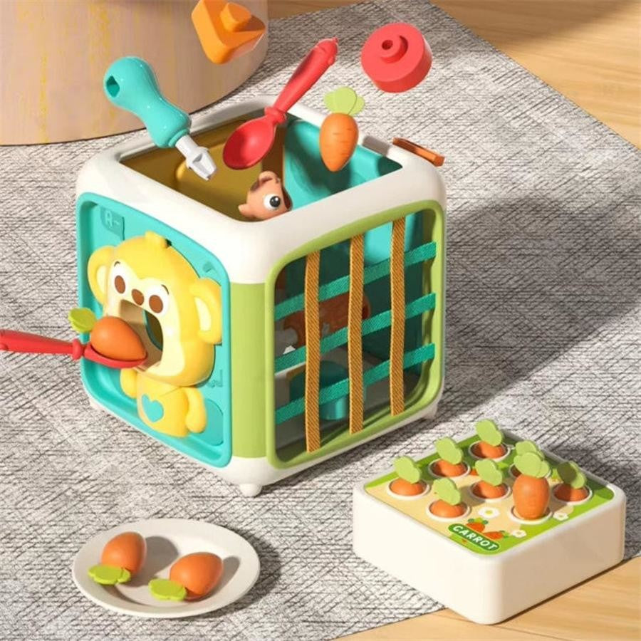 Montessori Busy Activity Cube for Toddlers – Multifunctional Learning Toy