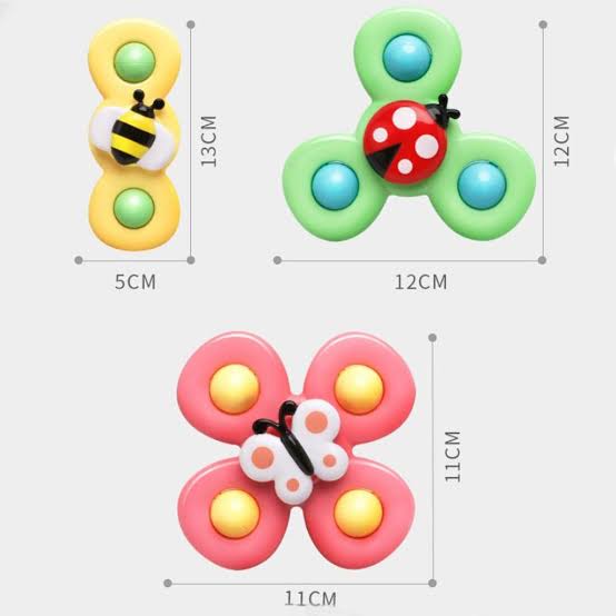 Sensory Toy Fidget Spinner with Suction Cup 3 pcs