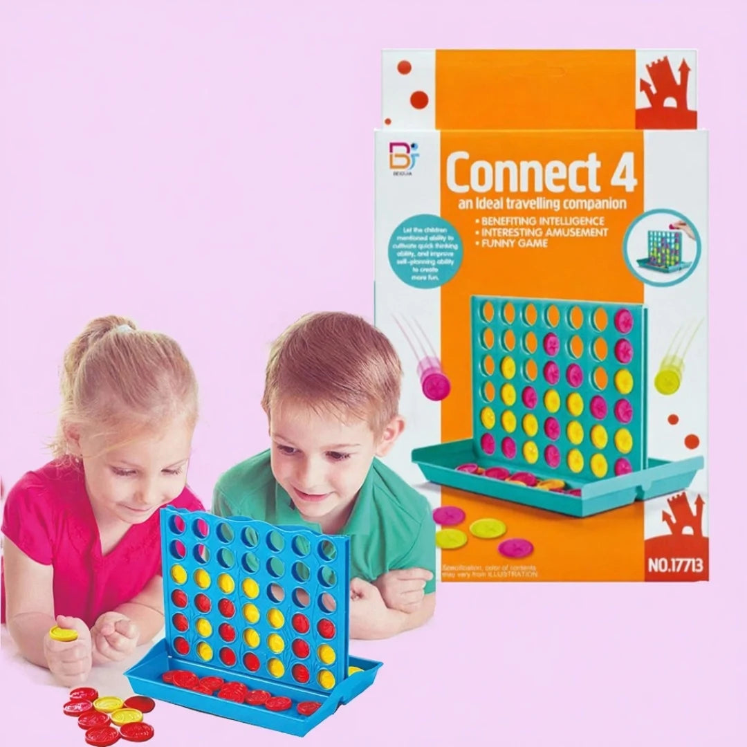 Connect  Four Travel Board Game Sensory Montessori Toy for Kids (Ages 3-6)