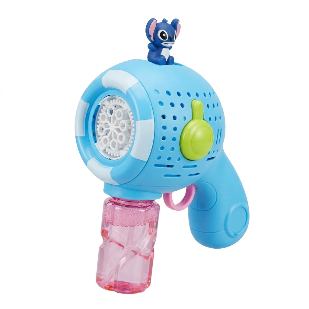 Automatic Space "Surprise Bubbles" Blaster Gun Toy with Stitch Figure & Solution Bottle (Ages 3+ Years)