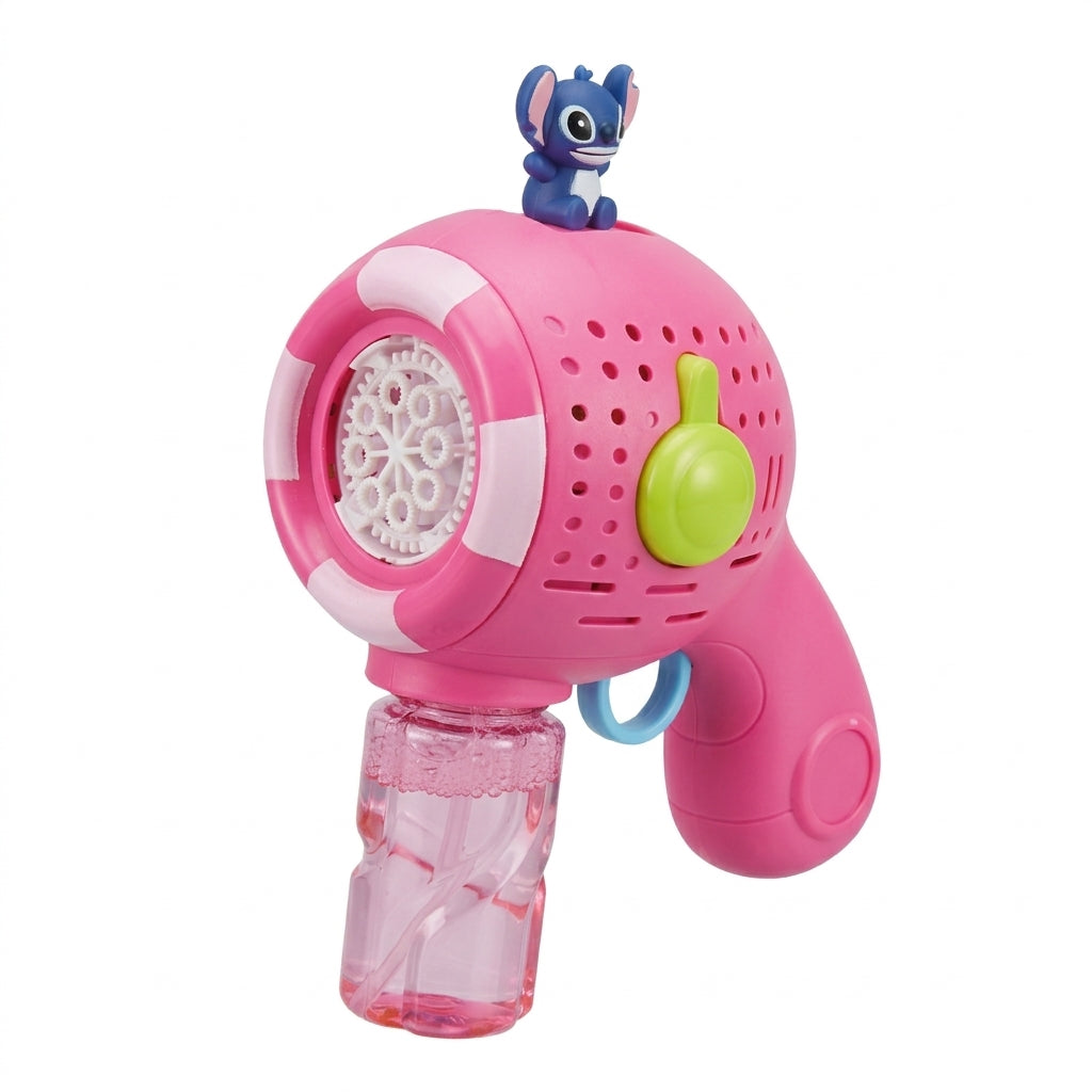 Automatic Space "Surprise Bubbles" Blaster Gun Toy with Stitch Figure & Solution Bottle (Ages 3+ Years)