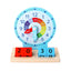 Montessori Wooden Early Education Alarm Clock Block Cards Game