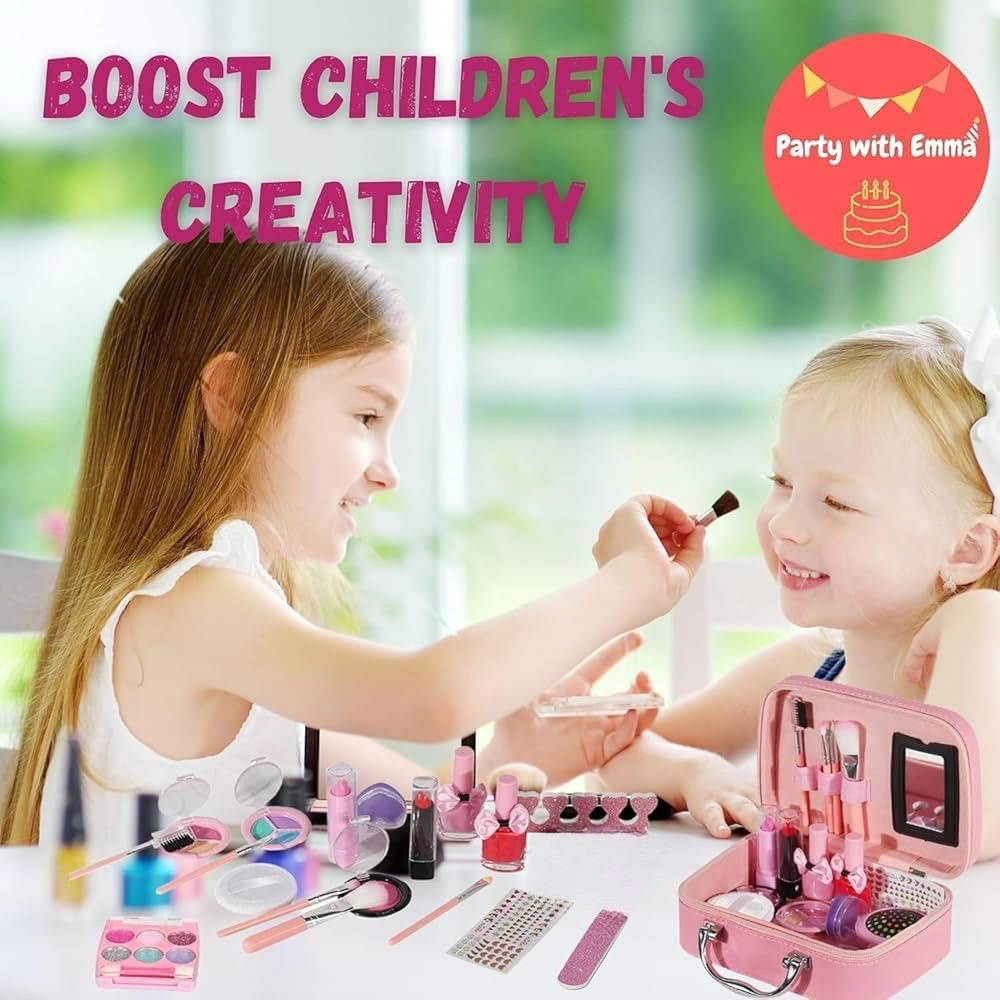 Princess Mermaid Makeup Kit – Washable Glamour Set with Tote Bag
