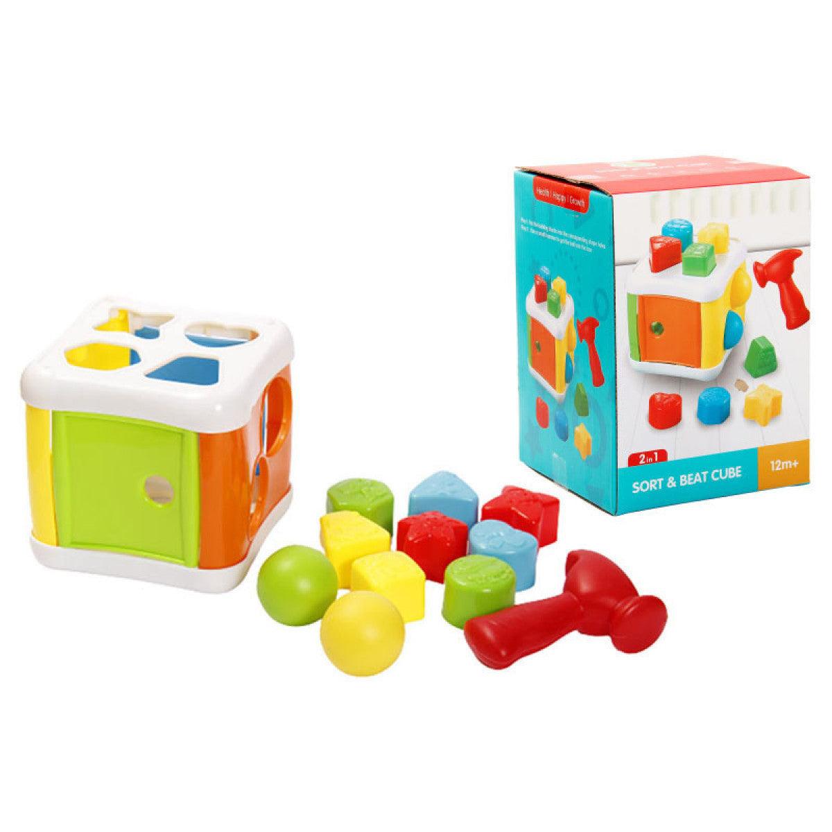 Sort and beat  2 in 1 cube learning toy
