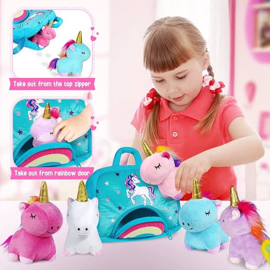 Cute unicorn carry case toy