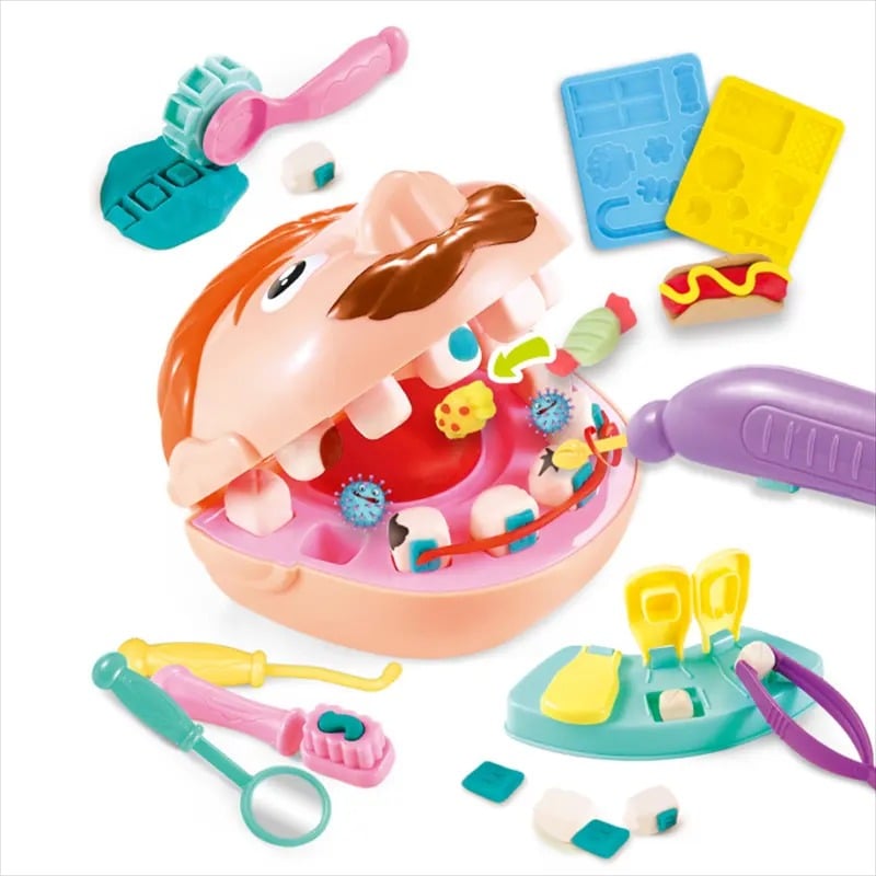Magic Dough Happy Color Mud Dentist Set.