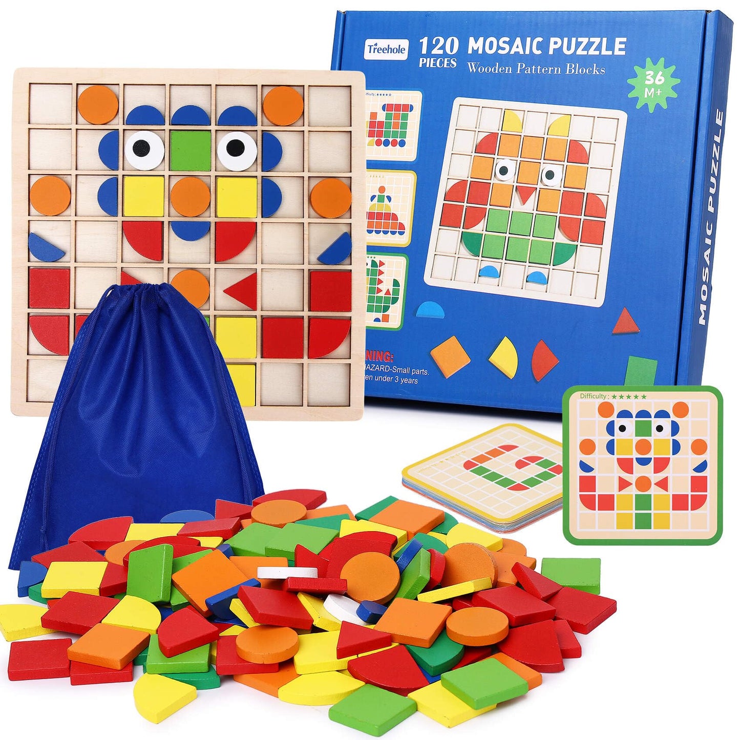 Wooden mosaic puzzle 120 piece