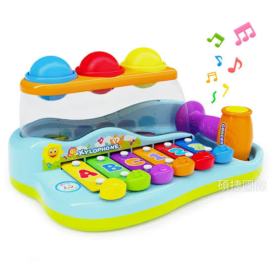 2 in 1 Musical Xylophone and knock a ball toy set