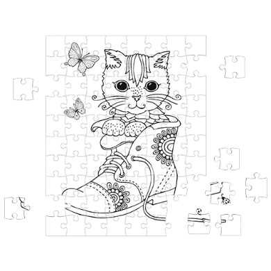 Coloring Puzzle Cat 24 pieces