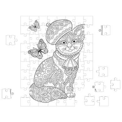 Coloring Puzzle Cat 60 pcs