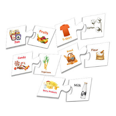 Match & Learn – What’s Made Of Puzzle set