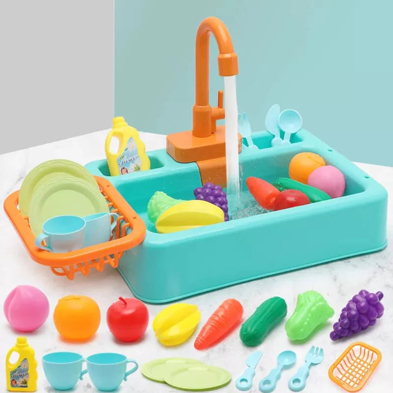 Kids Electric Circulation Kitchen Sink | Ages 3+ | Master Fluid Dynamics & Self-Correcting Life Skills