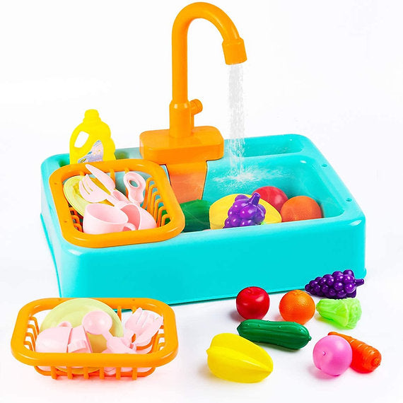 Kids Electric Circulation Kitchen Sink | Ages 3+ | Master Fluid Dynamics & Self-Correcting Life Skills