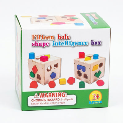 Montessori Wooden Shape Sorter Cube (1-3 years old)