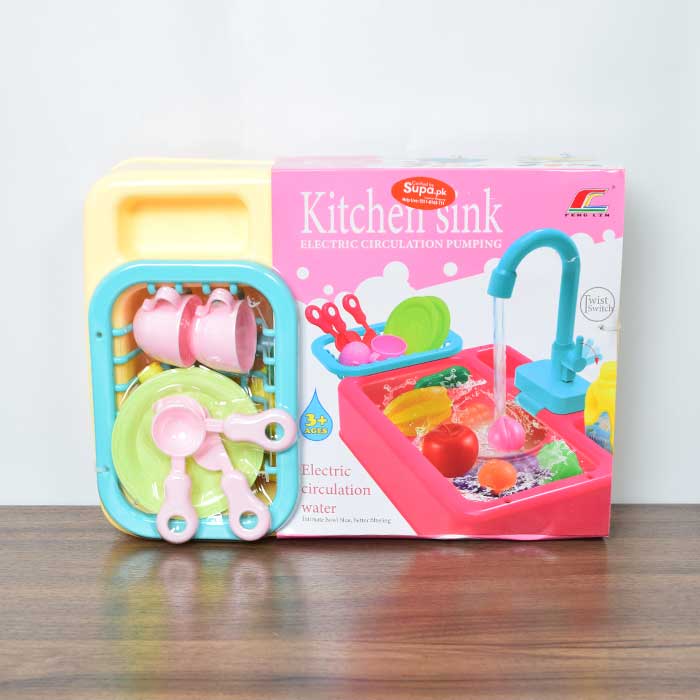 Kids Electric Circulation Kitchen Sink | Ages 3+ | Master Fluid Dynamics & Self-Correcting Life Skills