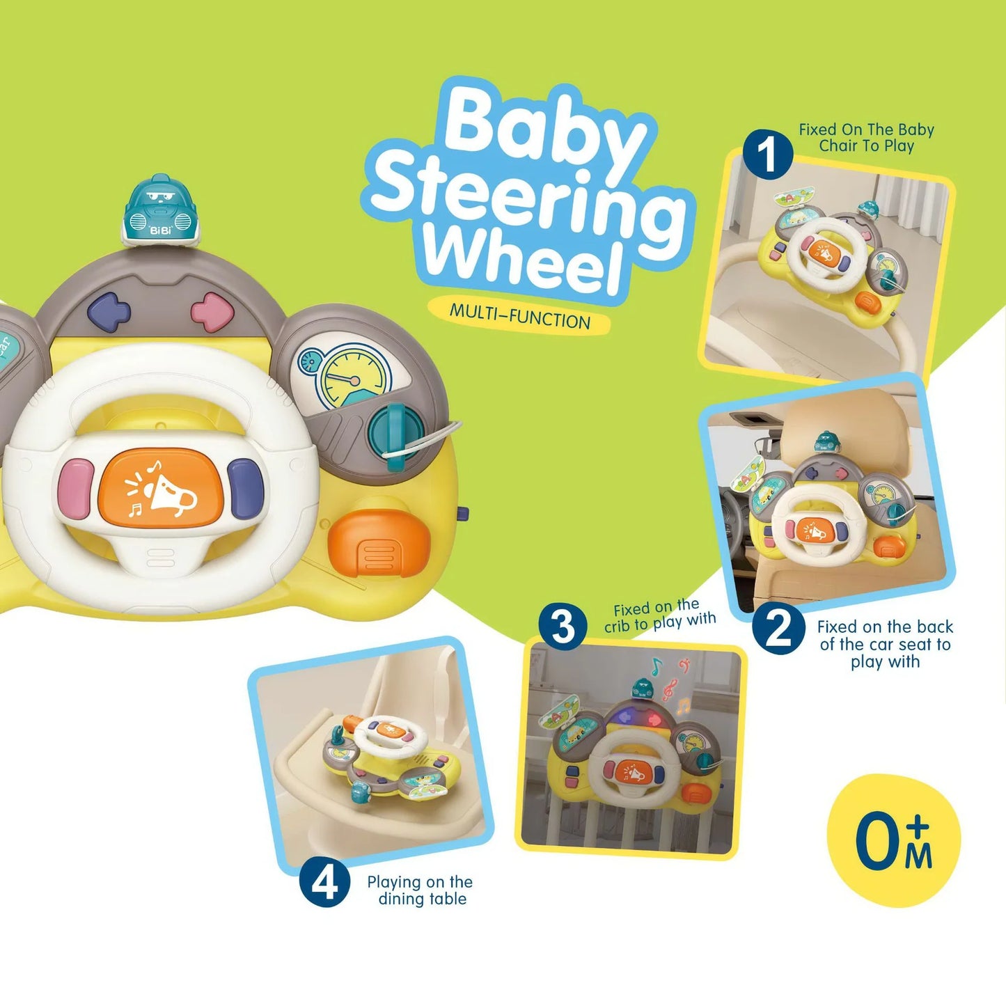 Vivakids Interactive Co-Pilot Steering Wheel | Ages 12m+ | Master Spatial Orientation & Fine Motor Synergy