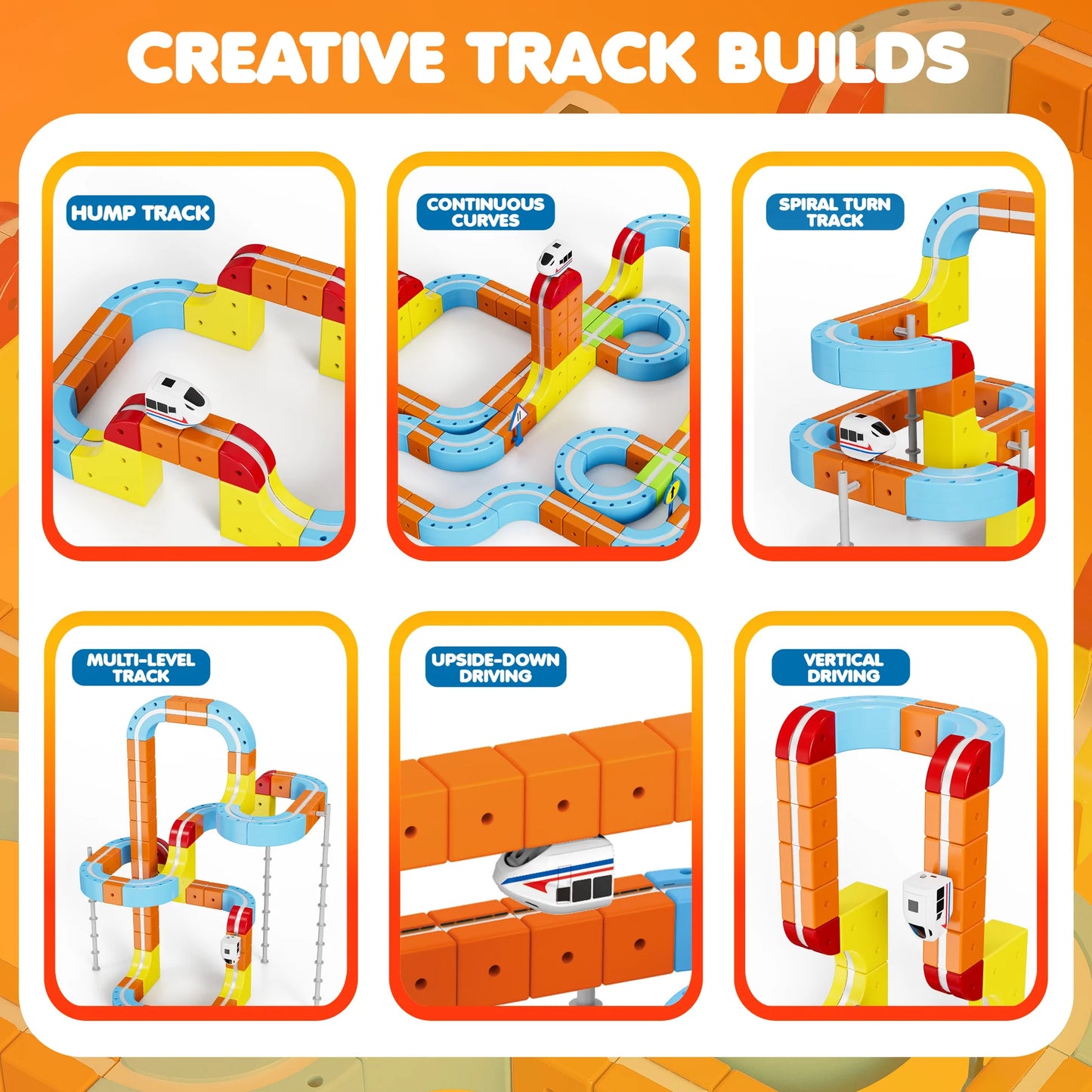 Infinity Racer 3D Anti-Gravity Cube Track – 31-Piece Electric Train Engineering Set
