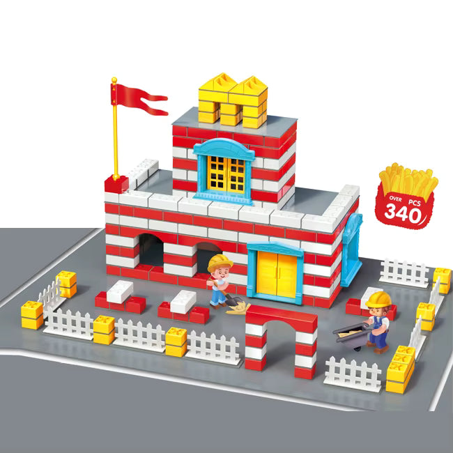 Little Mason: Fire Station" DIY Real-Brick Construction & Building Set (340 PCS)