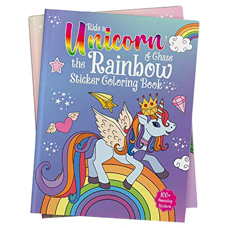 Ride a Unicorn & Chase the Rainbow Interactive Sticker Coloring Book (100+ Stickers) (Ages 3+)