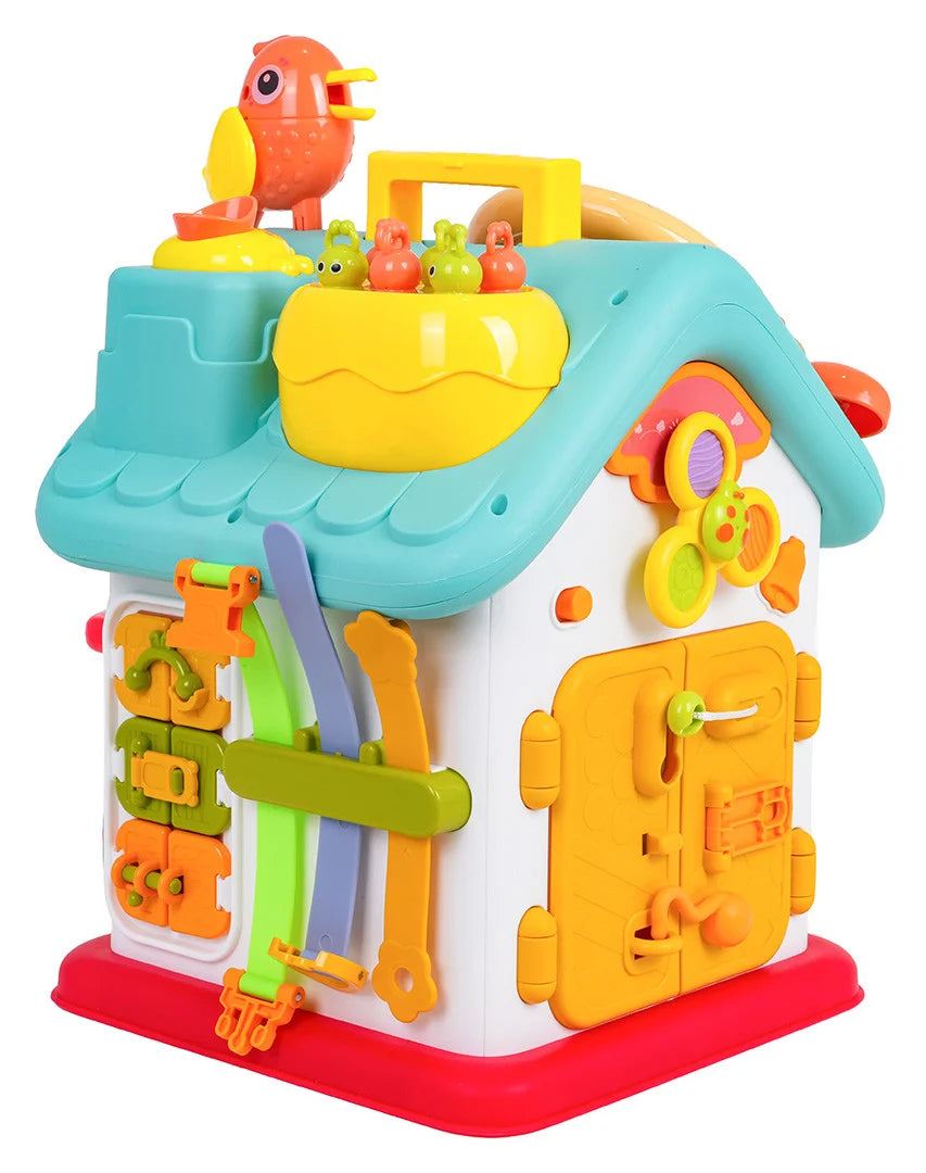 6-in-1 Montessori Toddler Busy House Activity Playhouse with Locks, Keys & Magnetic Game (Ages 18M+)