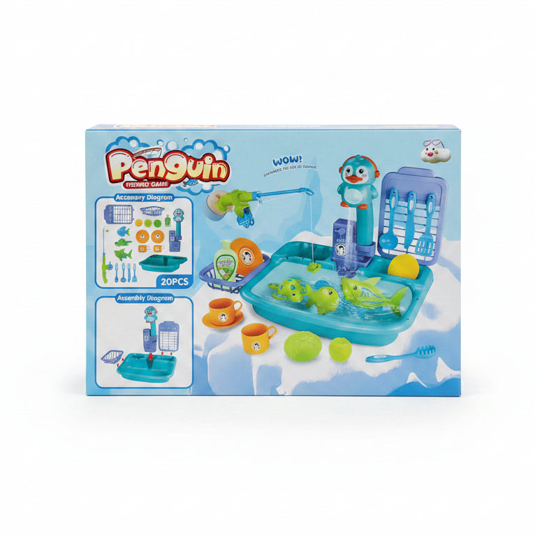Penguin 2-in-1 Water Station & Fishing Set | Ages 3+ | Master Social Responsibility & Sensory Logic