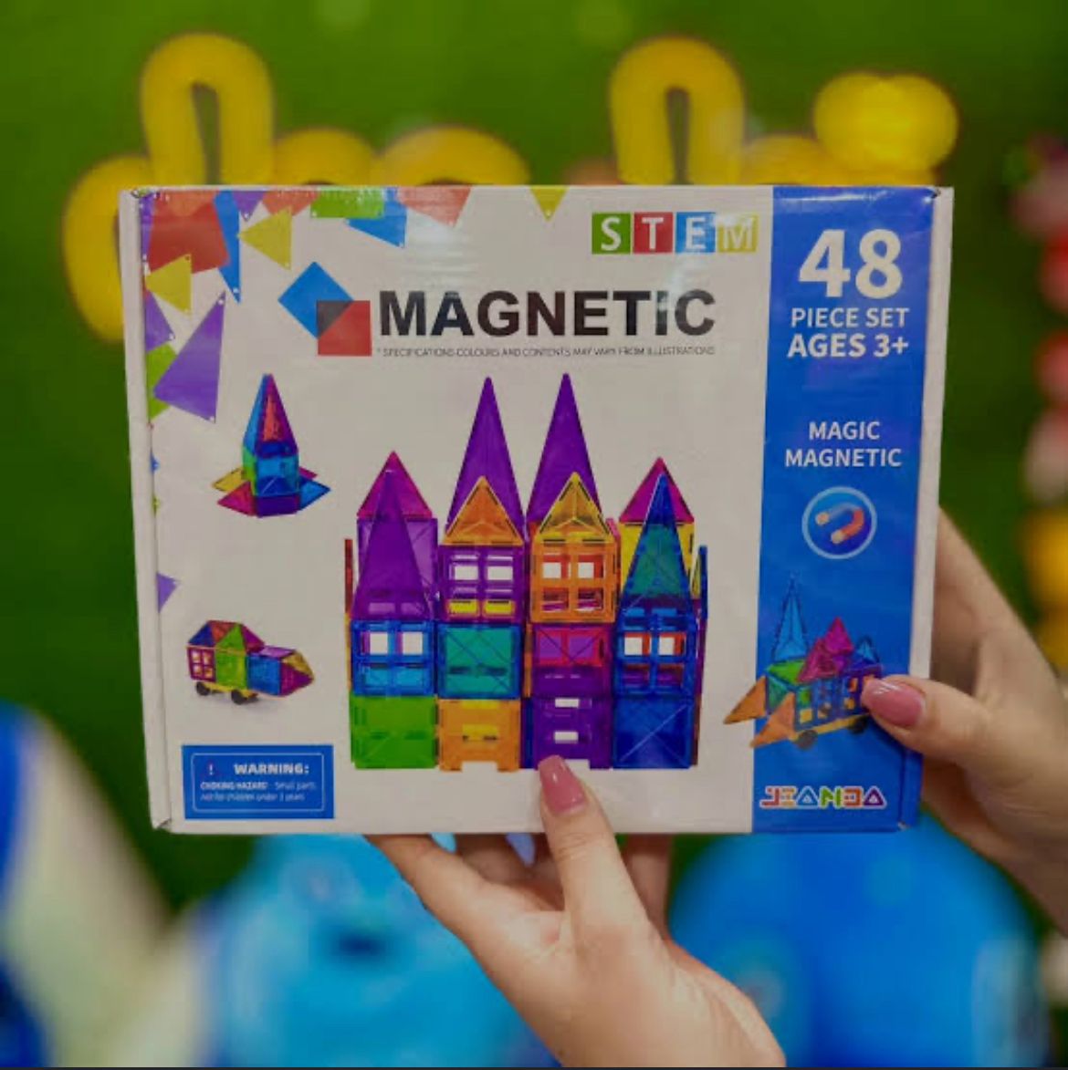48-Piece Magic Magnetic Building Tiles | Ages 3+ | Master 3D Engineering & Geometric Logic
