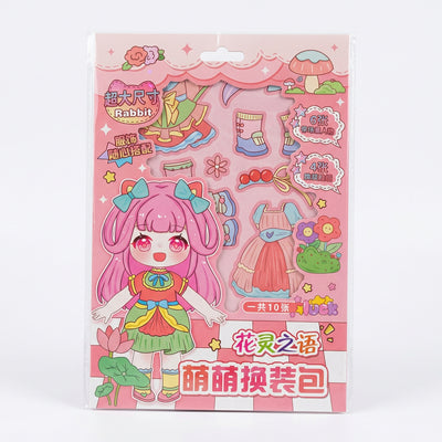 Cute Anime Flower Fairy 10-Sheet Dress-Up & Fashion Sticker Activity Pack (Ages 3+)