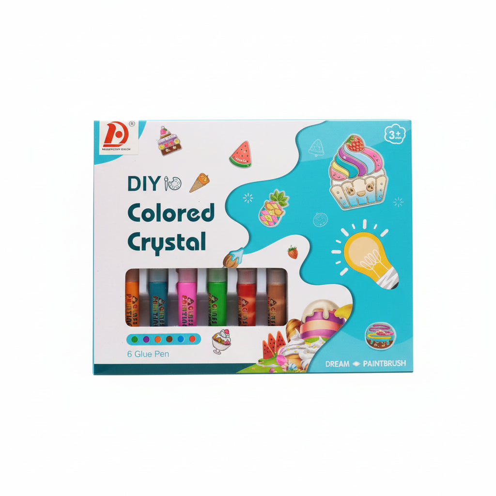 DIY 3D "Colored Crystal Glue Painting" Creative Art & Crafts Set with Mold Pendants & Suncatcher Keychains (Ages 3+)