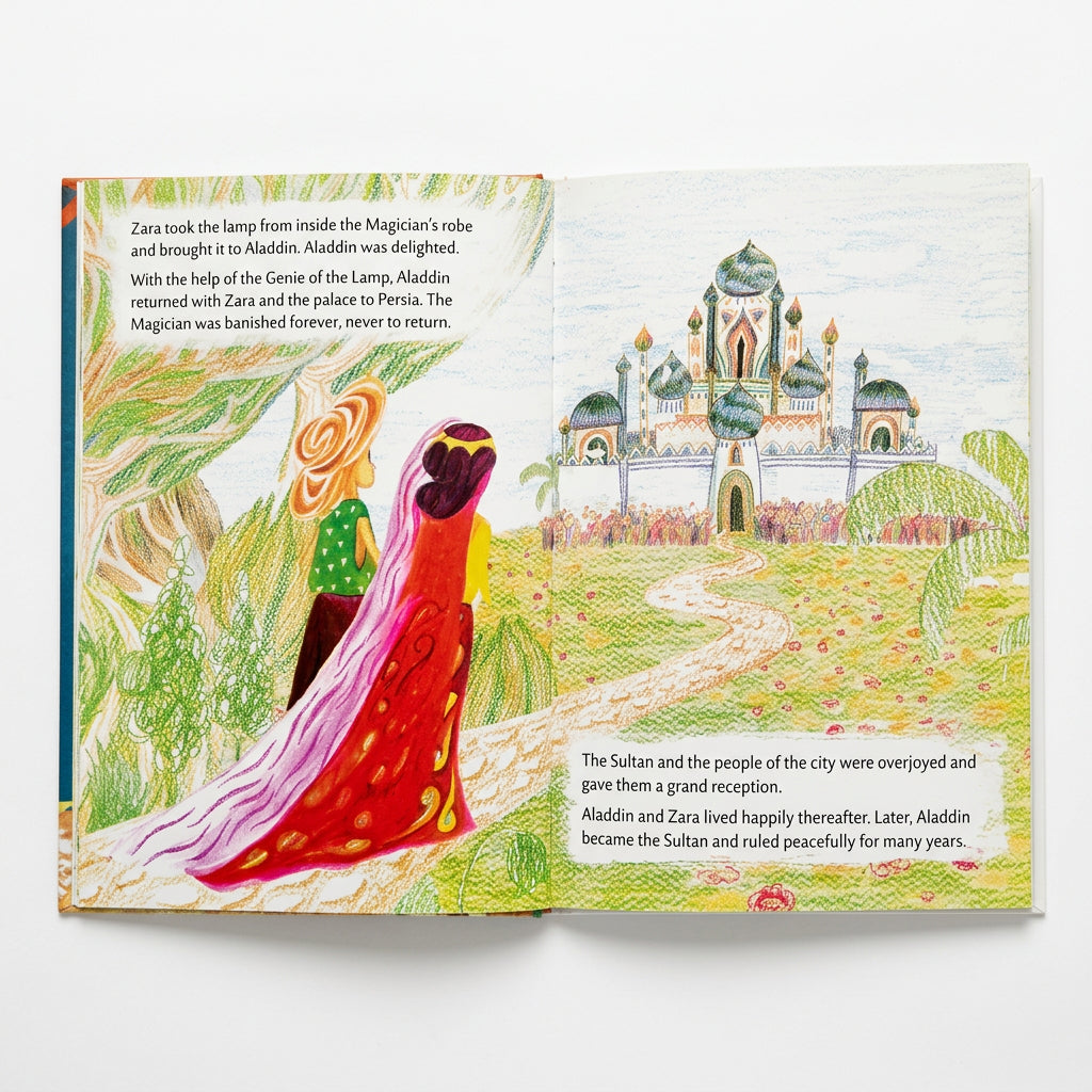 "Aladdin" Classic Illustrated Hardcover Storybook by Antoine Galland (Ages 3+