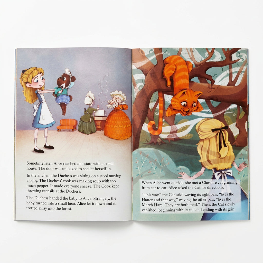 Alice in Wonderland" Classic Illustrated Hardcover Storybook by Lewis Carroll (Ages 3+)