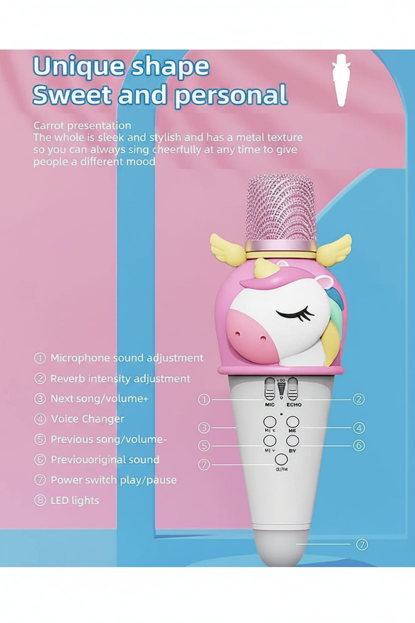 Lovely Unicorn Wireless Karaoke Microphone | Ages 3+ | Master Vocal Expression & Acoustic Calibration