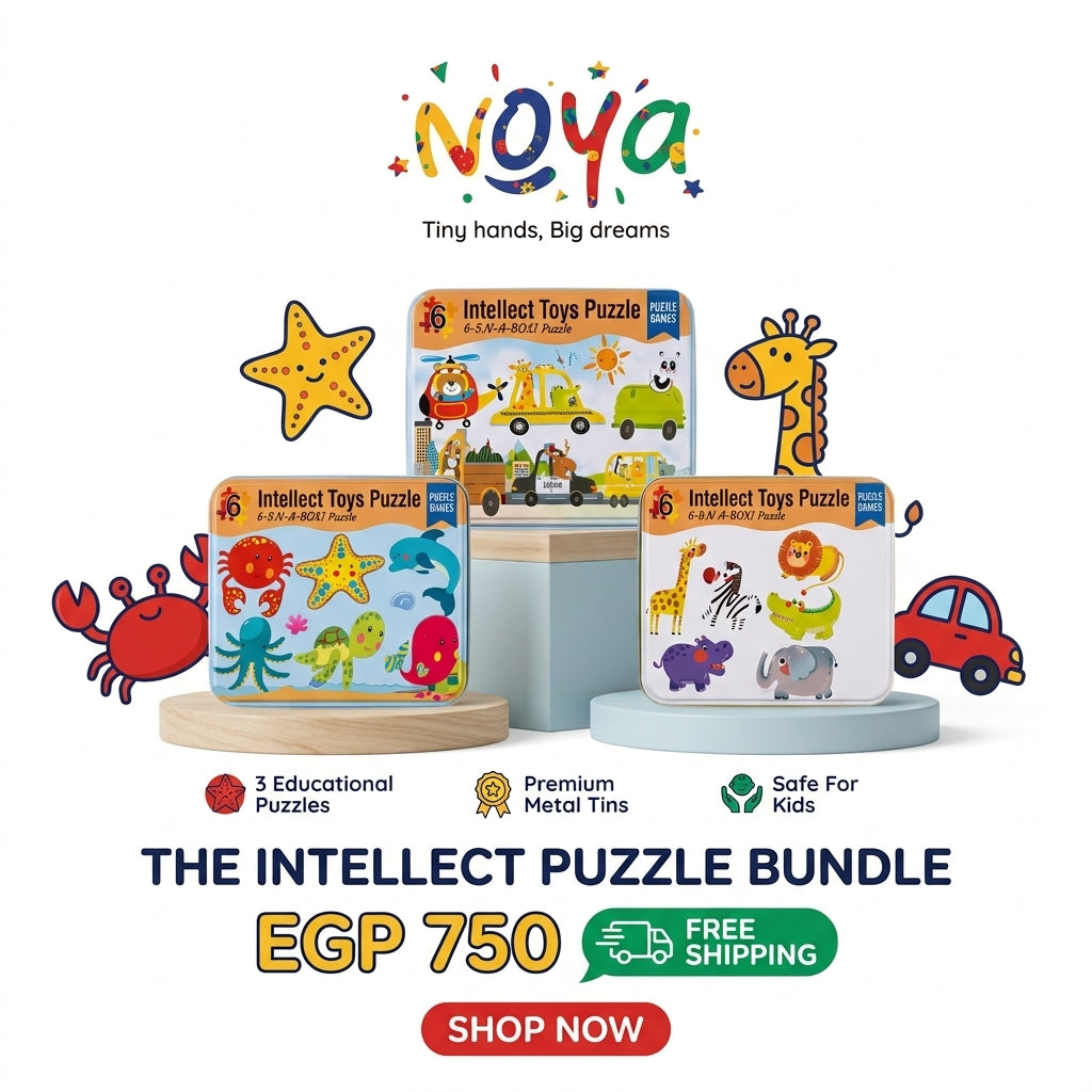 –3-in-1 Complete Educational Bundle 2: Intellect Toys 6-in-1 Wooden Puzzle Sets in Storage Tins (Animals, Sea Life & Transport - 18 Total Puzzles) (Ages 3+ Years)