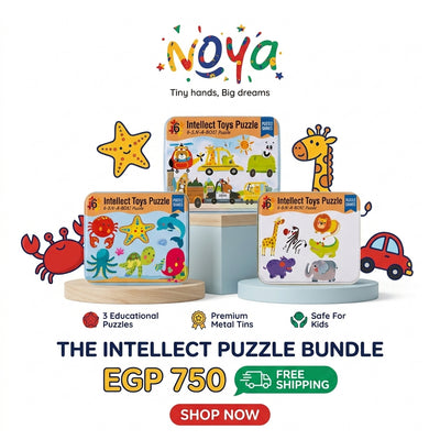 –3-in-1 Complete Educational Bundle 2: Intellect Toys 6-in-1 Wooden Puzzle Sets in Storage Tins (Animals, Sea Life & Transport - 18 Total Puzzles) (Ages 3+ Years)